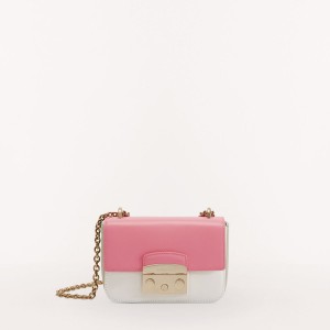 Furla METROPOLIS Crossbody Väska Dam Rosa Vita | 9247-BJZSC