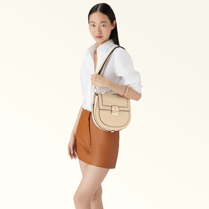 Furla CLUB 2 Crossbody Väska Dam Beige | 8463-NOJXM