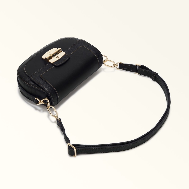 Furla CLUB 2 Crossbody Väska Dam Svarta | 7612-QHIYV