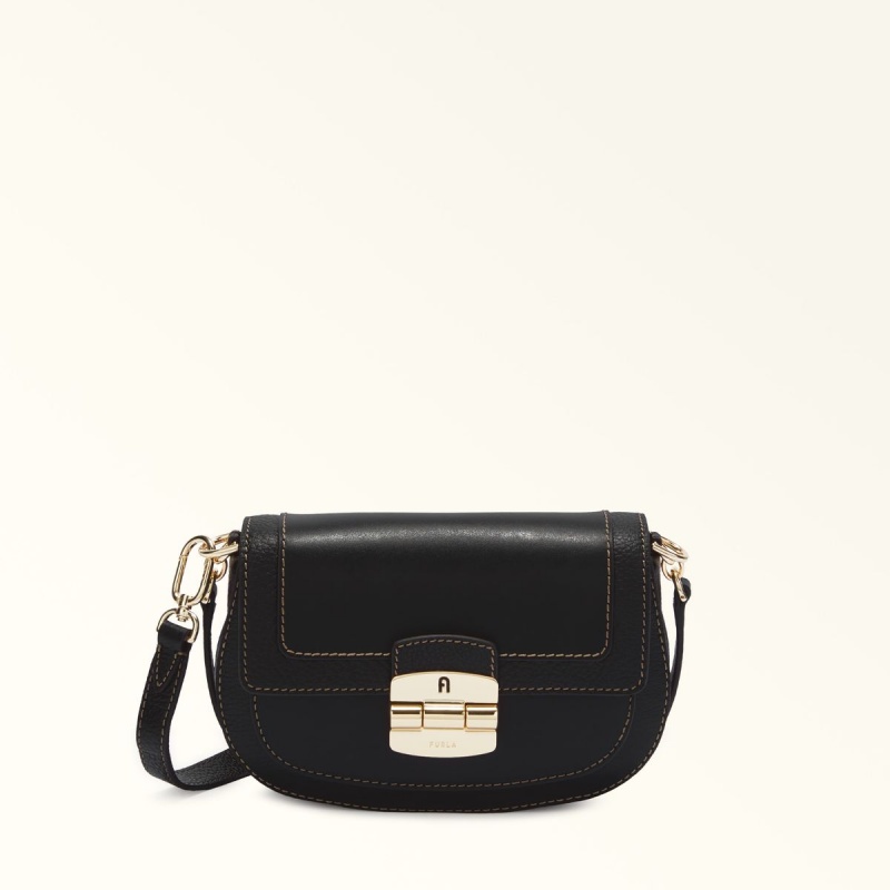 Furla CLUB 2 Crossbody Väska Dam Svarta | 7612-QHIYV