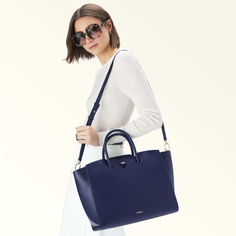 Furla GENESI Totes Dam Marinblå | 5864-RDGQK