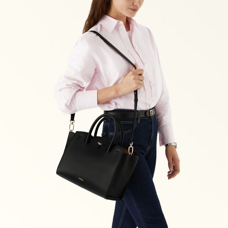 Furla GENESI Totes Dam Svarta | 4037-QHIPX