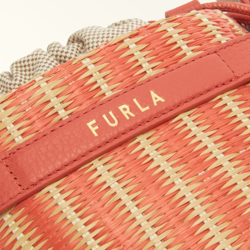 Furla GIOVE Bucket Väska Dam Röda Gula | 5469-TJDYP