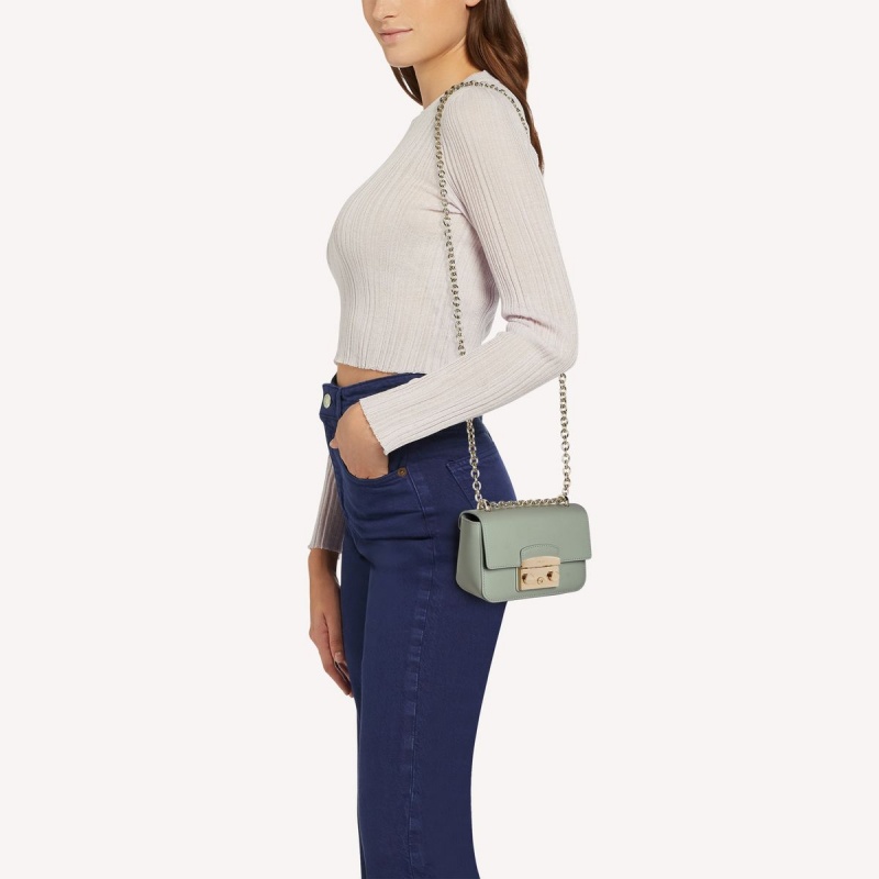 Furla METROPOLIS Crossbody Väska Dam Mintgröna | 8751-UJKZC