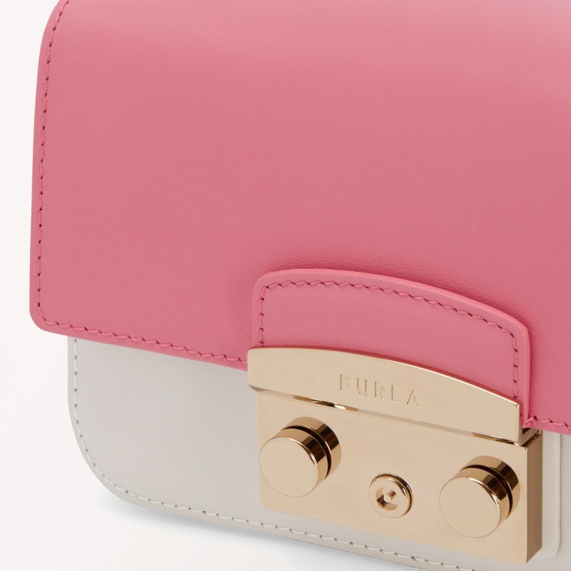 Furla METROPOLIS Crossbody Väska Dam Rosa Vita | 9247-BJZSC