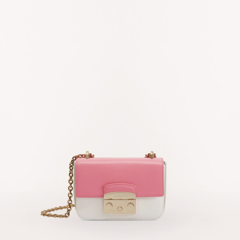 Furla METROPOLIS Crossbody Väska Dam Rosa Vita | 9247-BJZSC