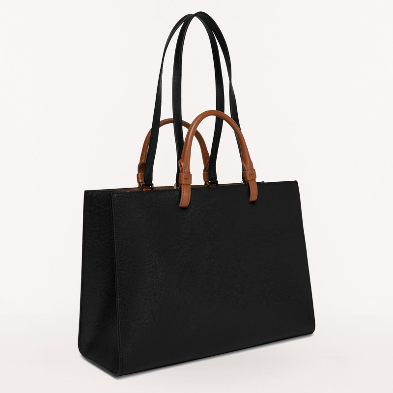 Furla VARSITY STYLE Totes Dam Svarta | 7845-YEMOG